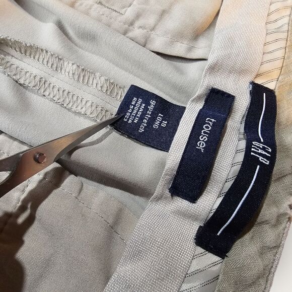 Gap Beige Trousers 10 Long - Picture 4 of 6